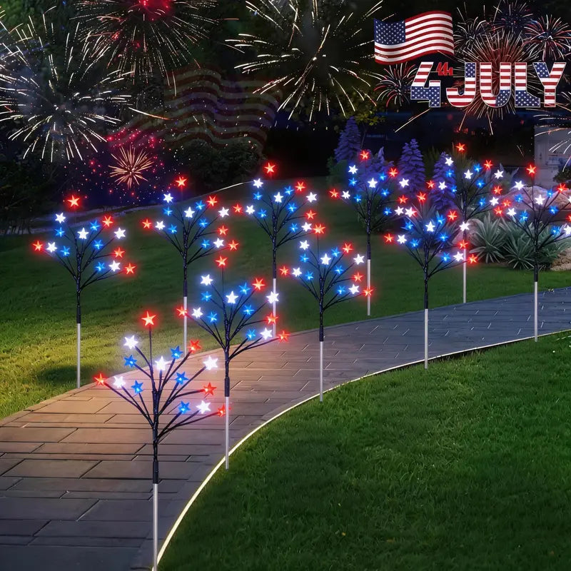 🇺🇸🎆Avaleric® 4th of July Outdoor American Flag Solar Lights🇺🇸
