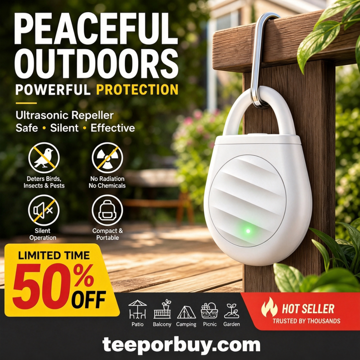Avaleric® Portable Ultrasonic Bird Repellent Keychain