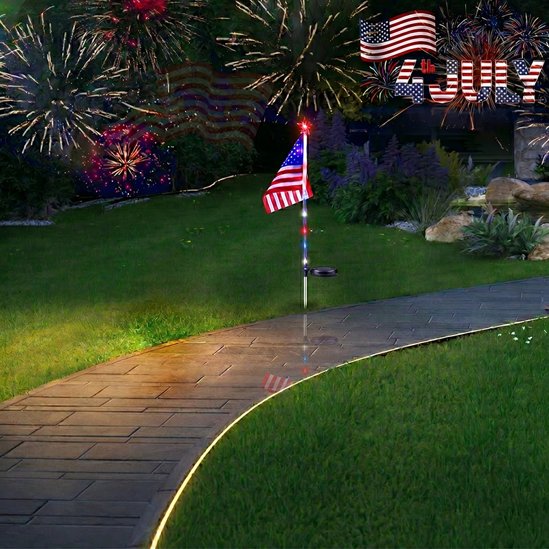 🇺🇸🎆Avaleric® 4th of July Outdoor American Flag Solar Lights🇺🇸