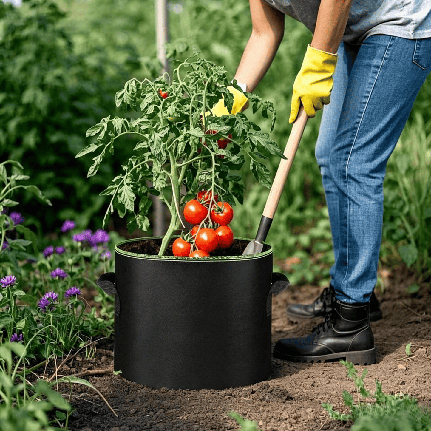 Avaleric® 🌱 5 Gallon Grow Bags – Heavy Duty Aeration Fabric Pots with Handles for Vegetables, Flowers & Fruits 🪴