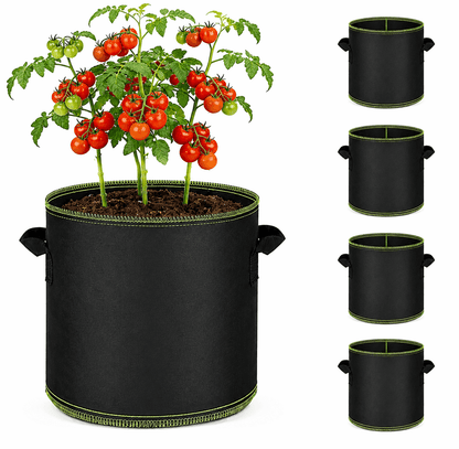 Avaleric® 🌱 5 Gallon Grow Bags – Heavy Duty Aeration Fabric Pots with Handles for Vegetables, Flowers & Fruits 🪴