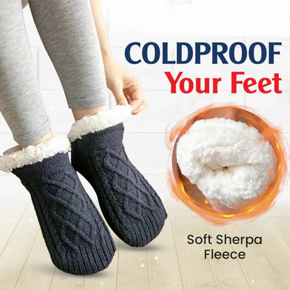 Avaleric® Fleece-Lined Non-Slip Thermal Slippers Socks