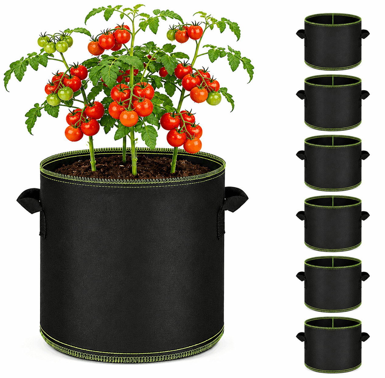 Avaleric® 🌱 5 Gallon Grow Bags – Heavy Duty Aeration Fabric Pots with Handles for Vegetables, Flowers & Fruits 🪴