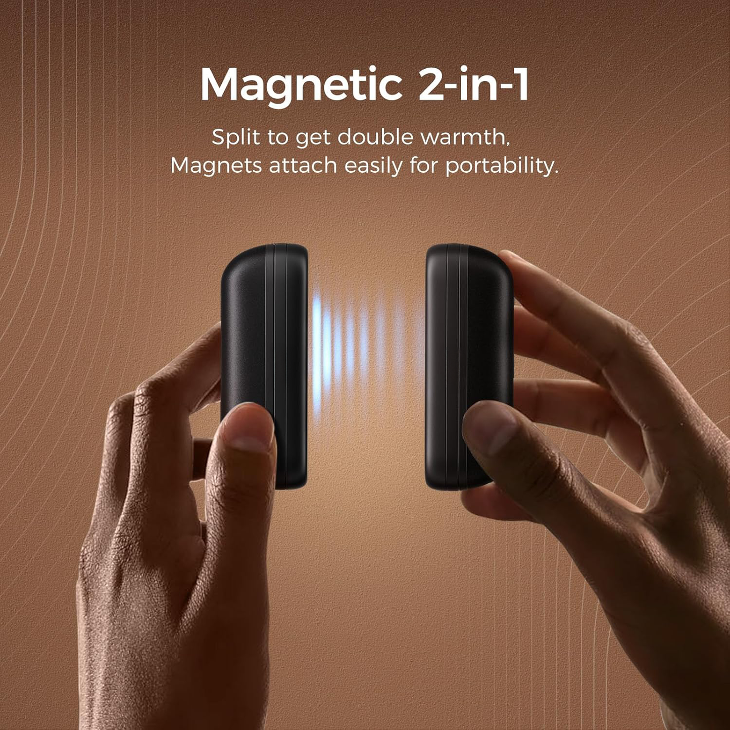 Avaleric® HEATNER 2 in 1 Magnetic Rechargeable Hand Warmers, Portable Pocket Mini Electric Handwarmers 2 Pack