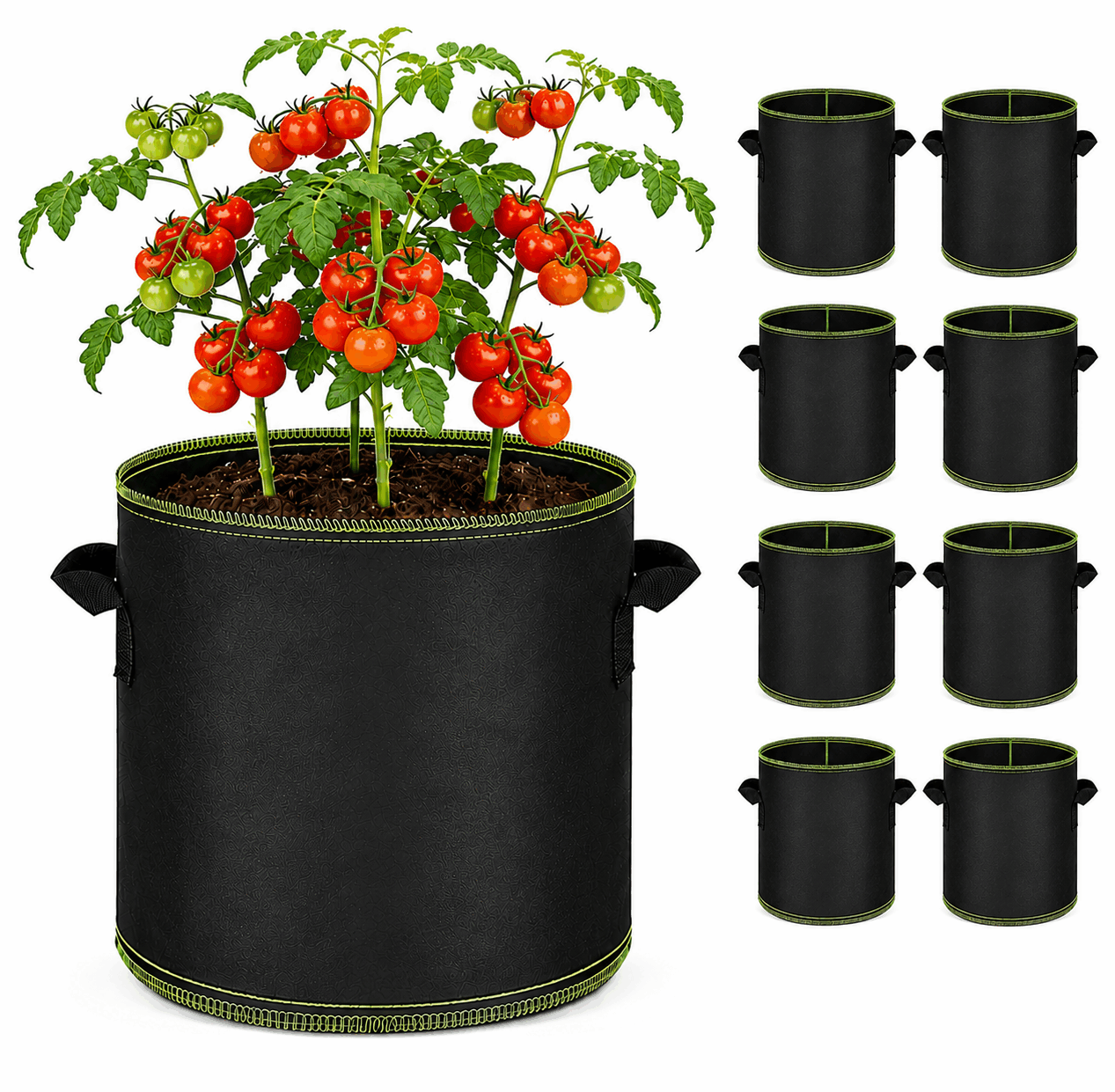 Avaleric® 🌱 5 Gallon Grow Bags – Heavy Duty Aeration Fabric Pots with Handles for Vegetables, Flowers & Fruits 🪴