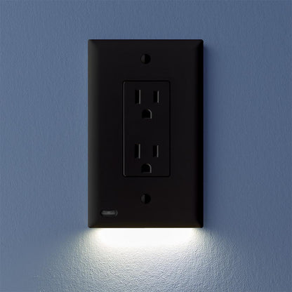 Avaleric® Outlet Wall Plate With Led GuideLight 💡 No Batteries Or Wires [UL FCC CSA CERTIFIED]