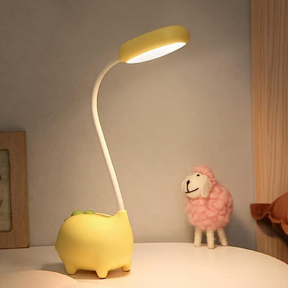Avaleric® Unique Dinosaur Desk Lamp LED Night Light for Kids Wireless Charging Student Learning Eye Protection Lamp USB Rechargeable Home Bedroom Study Desk Room Decoration Lamp is the Teens Girls Best Gift