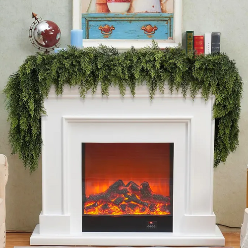 🎄 Avaleric® Artificial Cedar Garland 🇺🇸 Green Pine Garland for Table, Mantel, Wall – Perfect for Indoor & Outdoor Christmas Decorations