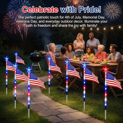 🇺🇸🎆Avaleric® 4th of July Outdoor American Flag Solar Lights🇺🇸