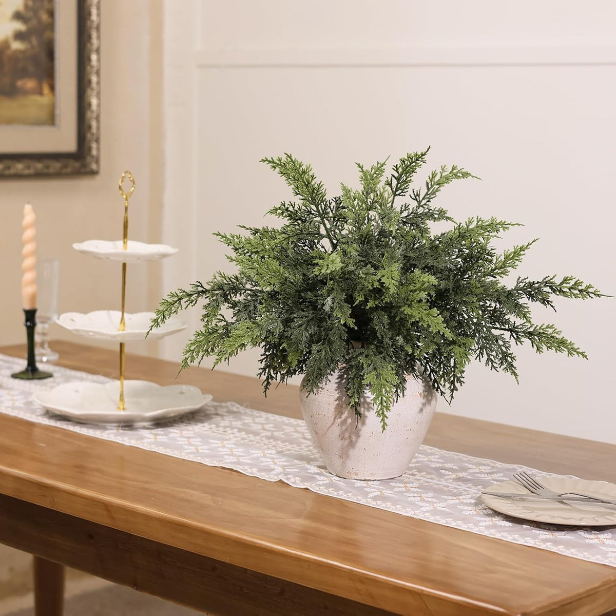 Artificial Christmas Cedar Branch🌲 Perfect Indoor & Outdoor Christmas Decorations 🕯️