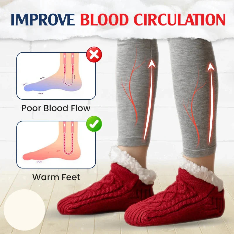 Avaleric® Fleece-Lined Non-Slip Thermal Slippers Socks