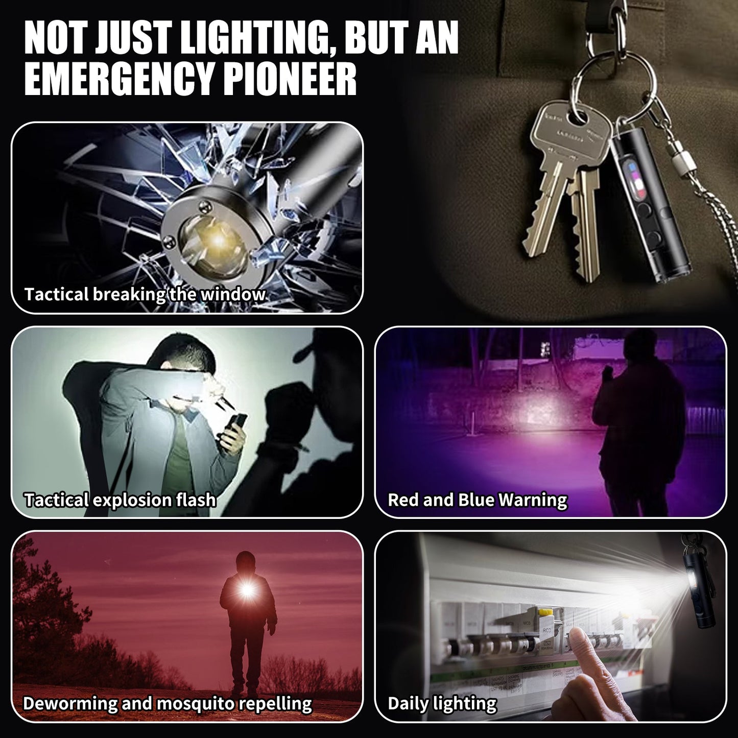 Avaleric® 6-in-1  Mini Multifunctional Flashlight