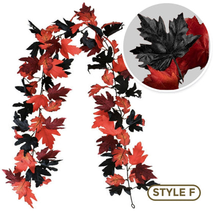 🍁 Avaleric® Artificial Thanksgiving Maple Garland 🇺🇸 Perfect Indoor & Outdoor Thanksgiving Decorations 🍁 Maple Garland for Table, Mantel, Wall