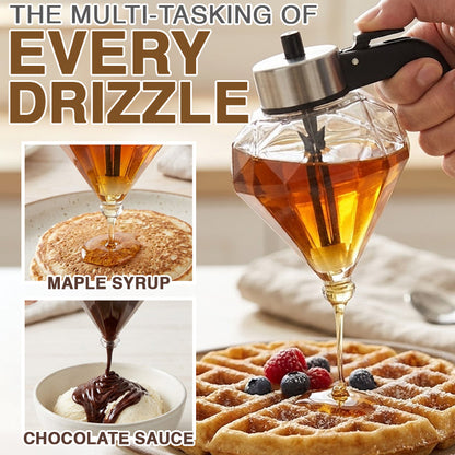 Avaleric® No-Drip Glass Honey Dispenser with Plastic Stand