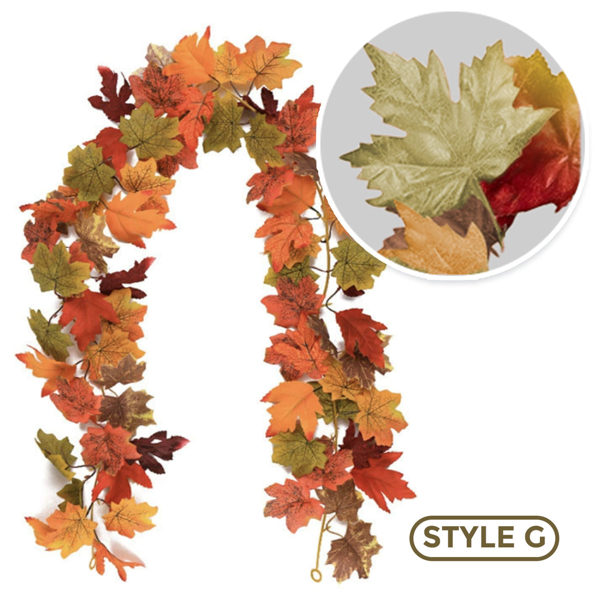 🍁 Avaleric® Artificial Thanksgiving Maple Garland 🇺🇸 Perfect Indoor & Outdoor Thanksgiving Decorations 🍁 Maple Garland for Table, Mantel, Wall