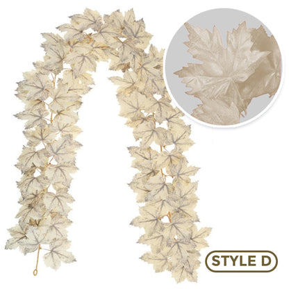 🍁 Avaleric® Artificial Thanksgiving Maple Garland 🇺🇸 Perfect Indoor & Outdoor Thanksgiving Decorations 🍁 Maple Garland for Table, Mantel, Wall