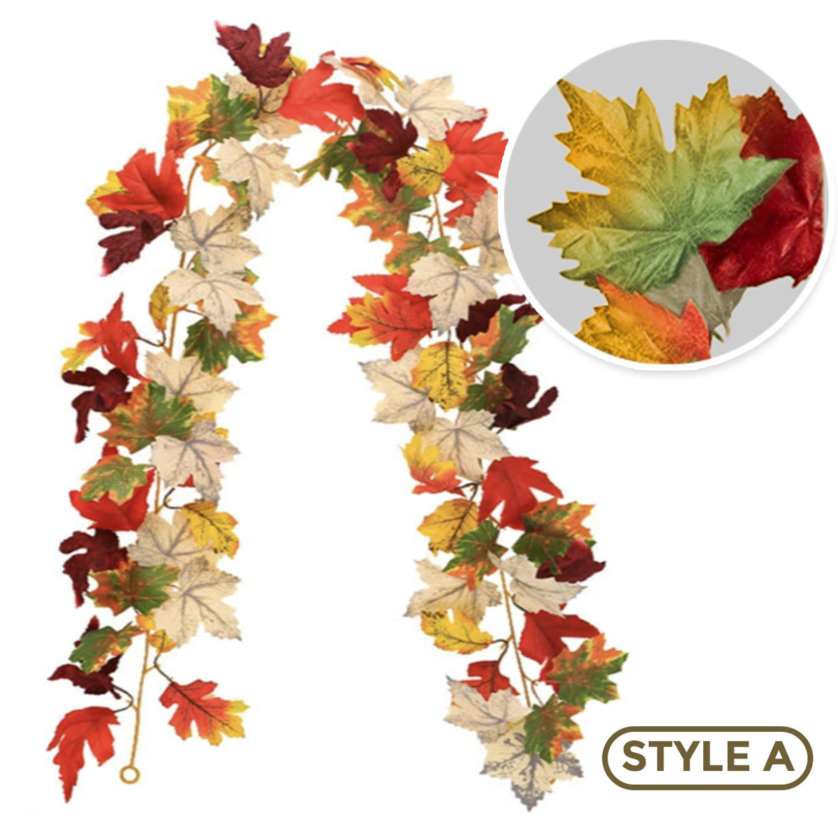 🍁 Avaleric® Artificial Thanksgiving Maple Garland 🇺🇸 Perfect Indoor & Outdoor Thanksgiving Decorations 🍁 Maple Garland for Table, Mantel, Wall