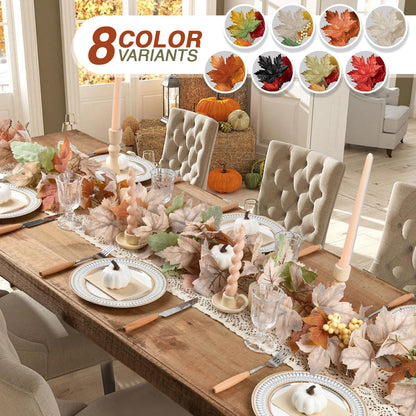 🍁 Avaleric® Artificial Thanksgiving Maple Garland 🇺🇸 Perfect Indoor & Outdoor Thanksgiving Decorations 🍁 Maple Garland for Table, Mantel, Wall