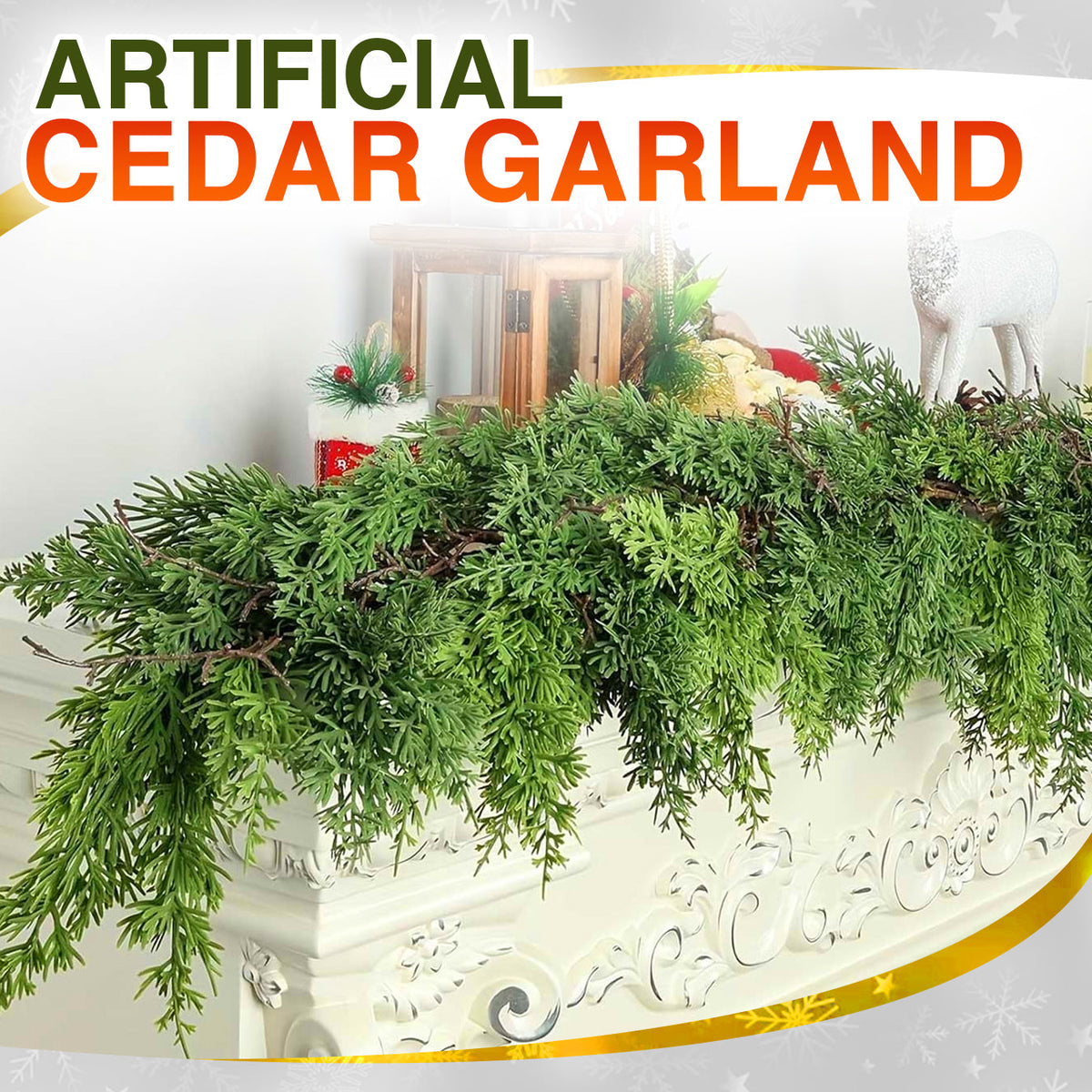 🎄 Avaleric® Artificial Cedar Garland 🇺🇸 Green Pine Garland for Table, Mantel, Wall – Perfect for Indoor & Outdoor Christmas Decorations