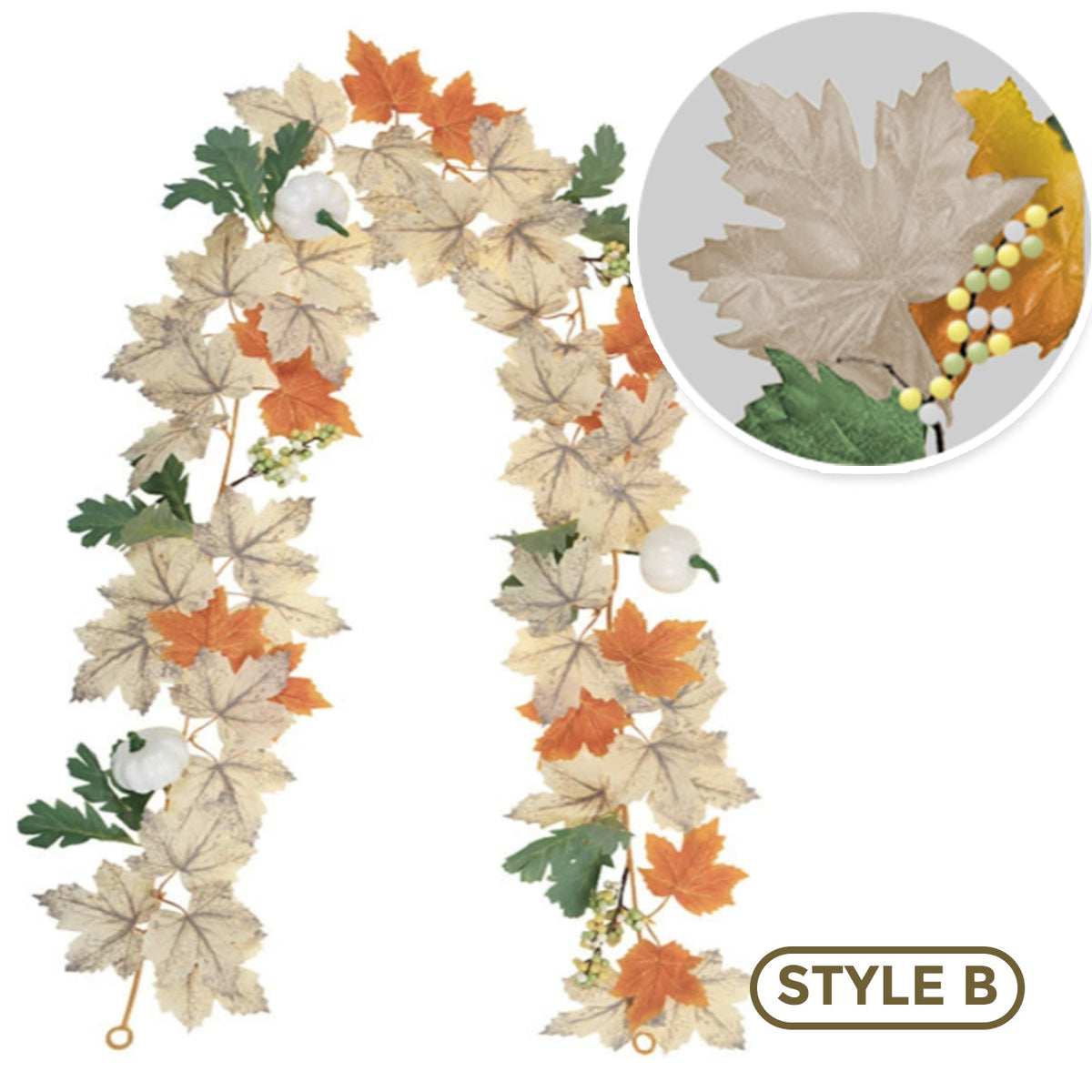 🍁 Avaleric® Artificial Thanksgiving Maple Garland 🇺🇸 Perfect Indoor & Outdoor Thanksgiving Decorations 🍁 Maple Garland for Table, Mantel, Wall