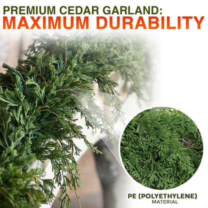 🎄 Avaleric® Artificial Cedar Garland 🇺🇸 Green Pine Garland for Table, Mantel, Wall – Perfect for Indoor & Outdoor Christmas Decorations