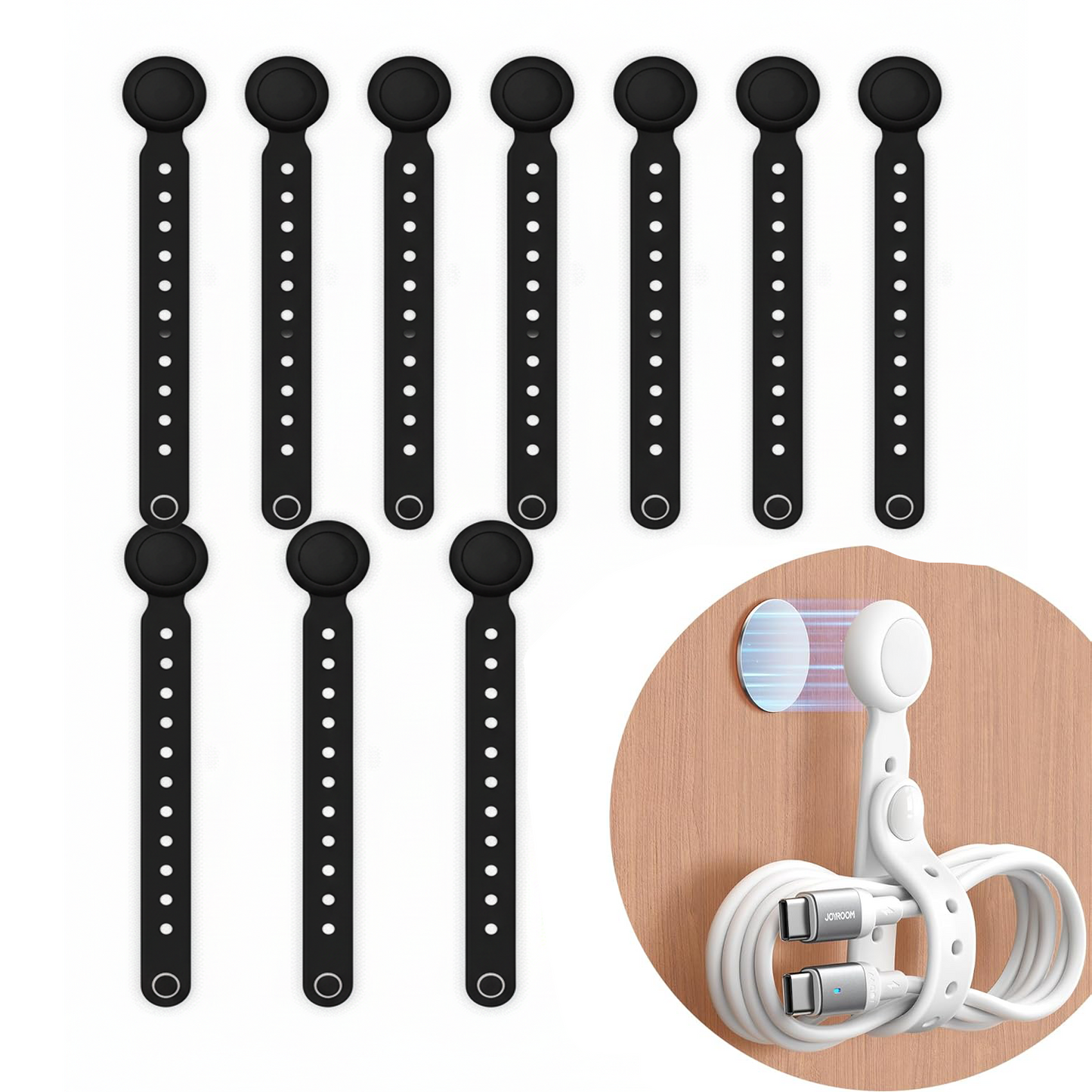 Avaleric® Magnetic Silicone Cable Ties