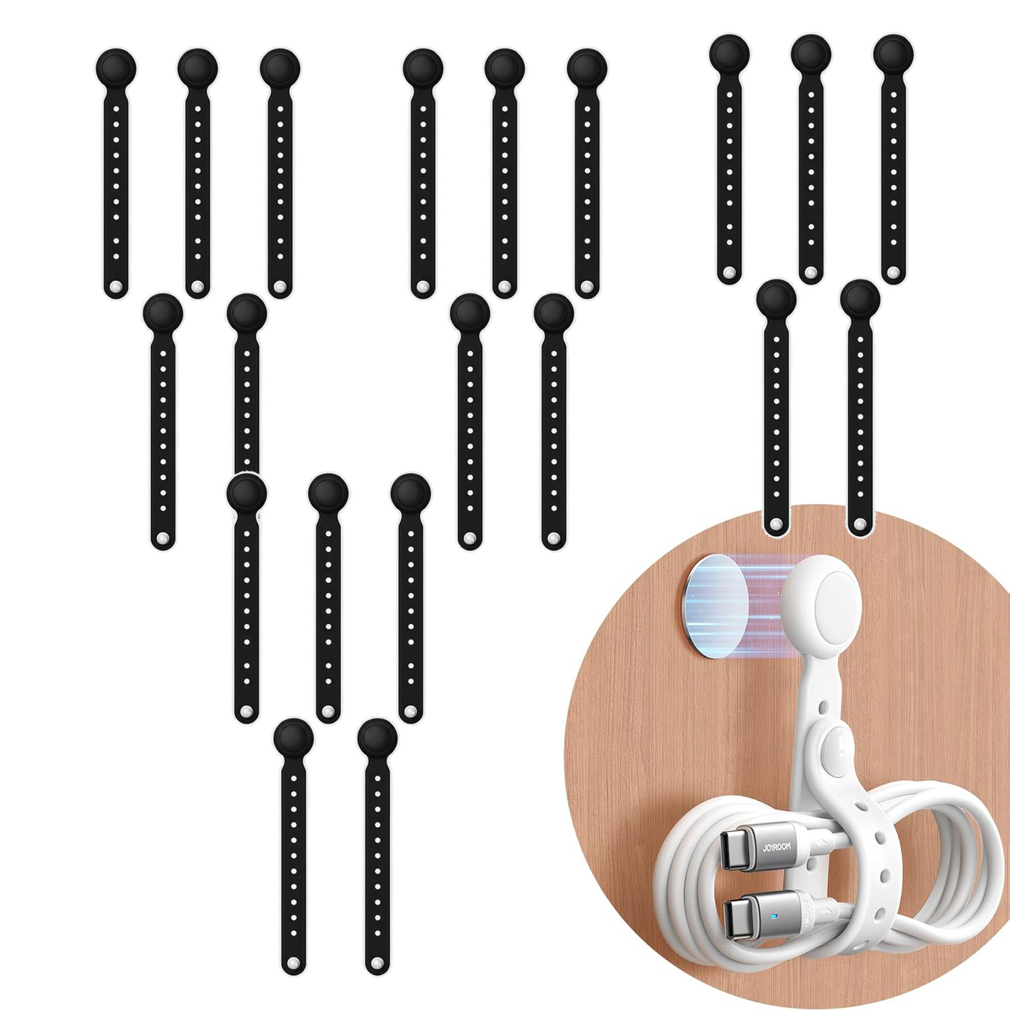 Avaleric® Magnetic Silicone Cable Ties