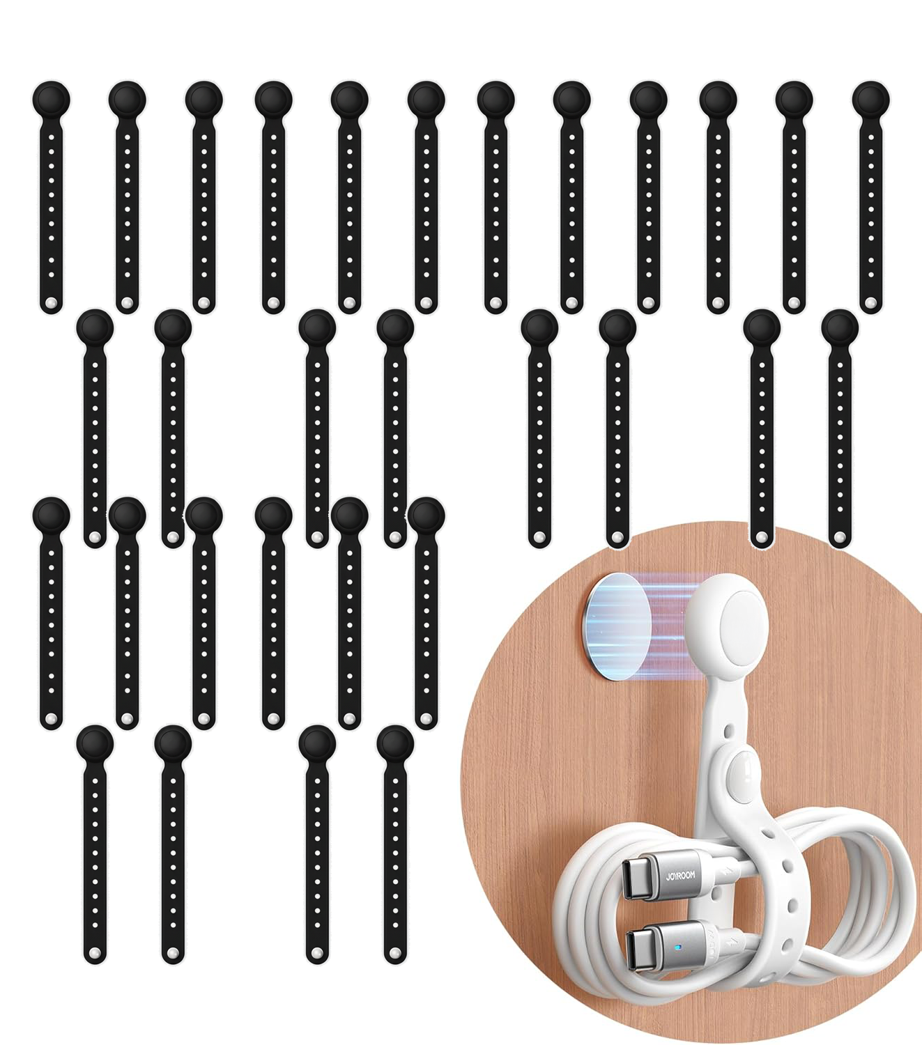 Avaleric® Magnetic Silicone Cable Ties