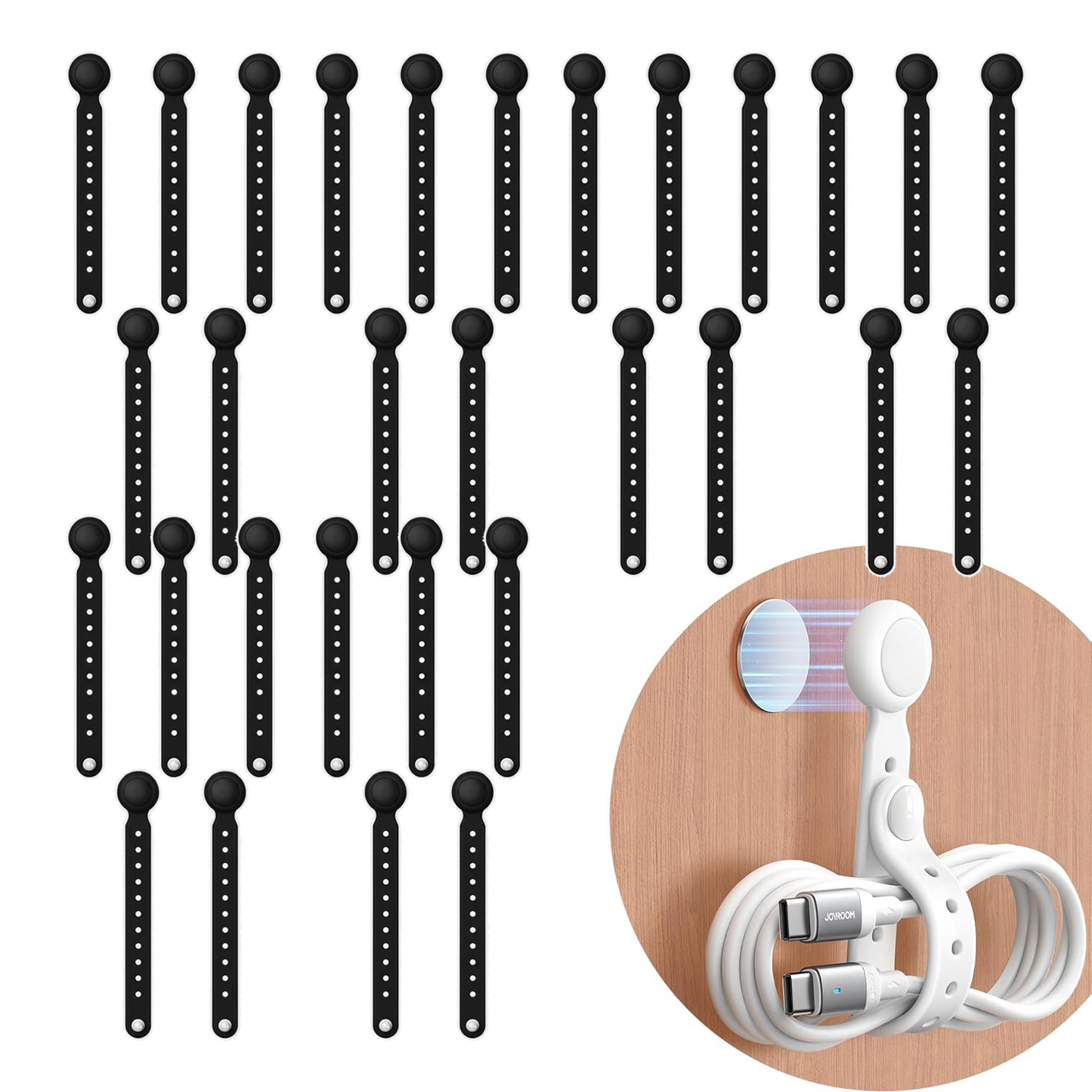 Avaleric® Magnetic Silicone Cable Ties