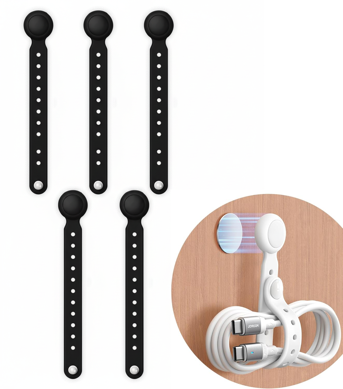 Avaleric® Magnetic Silicone Cable Ties