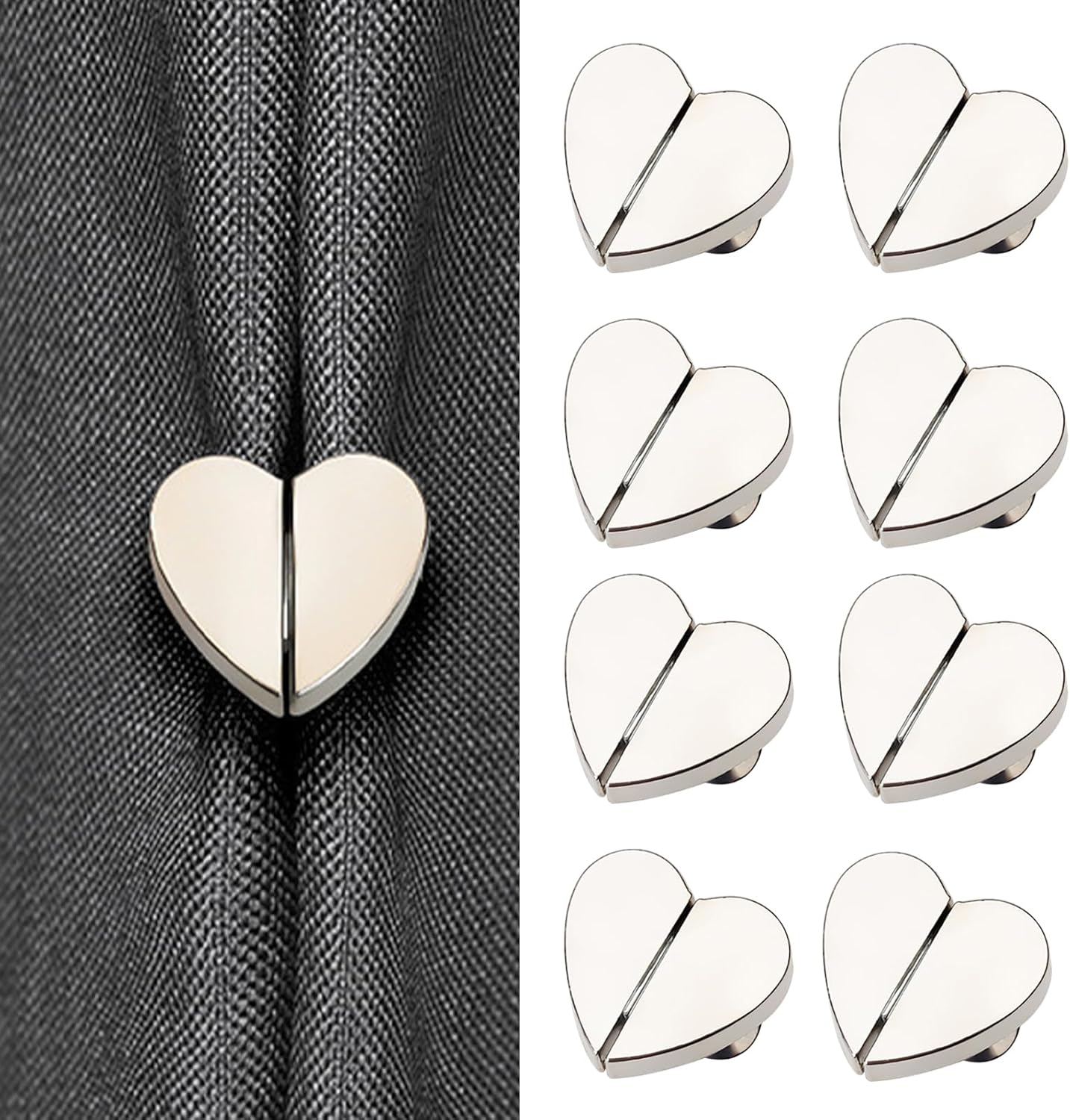 Avaleric® Magnetic Snap Heart-shaped Curtain Buckle