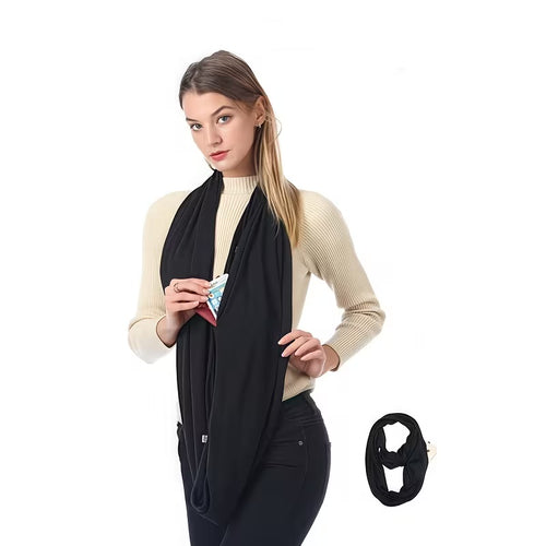 Avaleric® Infinity Scarf with Zipper Pocket