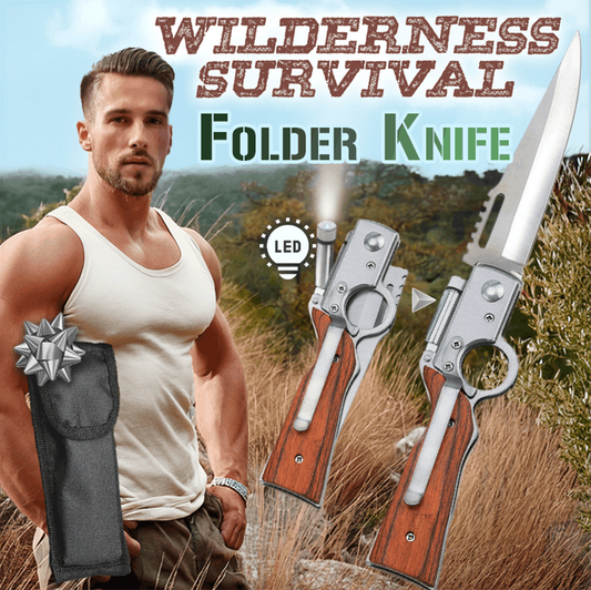 Avaleric® Wilderness Timber Survival LED Shadow Folder Knife