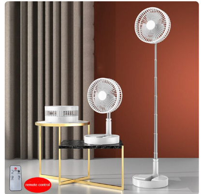 Avaleric® 4 speed Wireless USB Rechargeable Round White Pink Black Portable Cordless Adjustable Folding Desk Floor Oscillating Fan with Remote