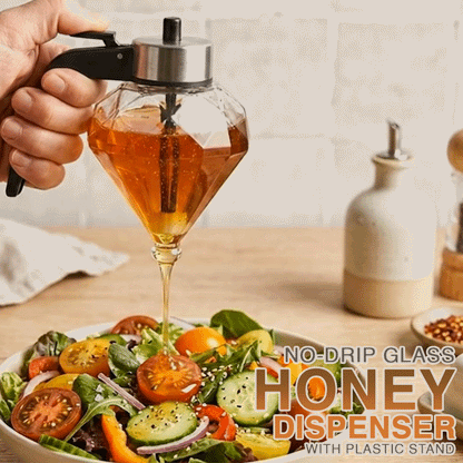 Avaleric® No-Drip Glass Honey Dispenser with Plastic Stand 🍯