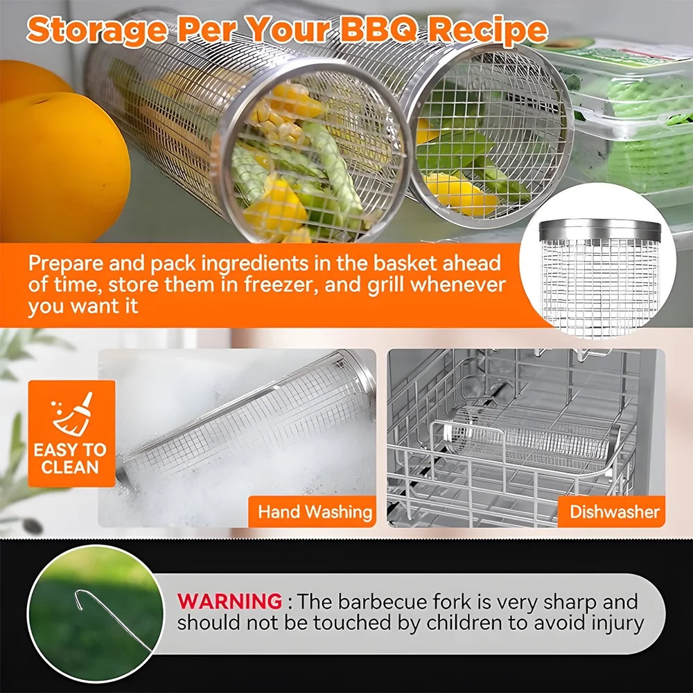 Avaleric® Rolling Grill Baskets