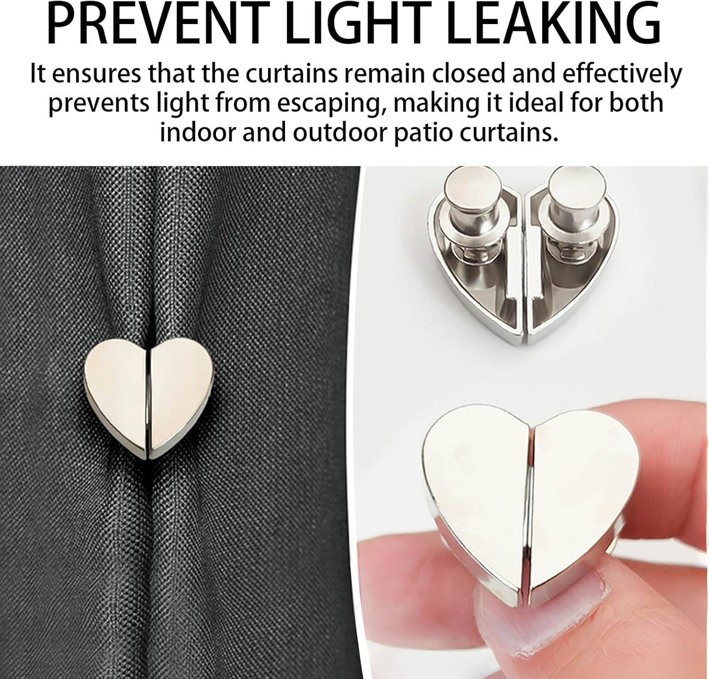 Avaleric® Magnetic Snap Heart-shaped Curtain Buckle