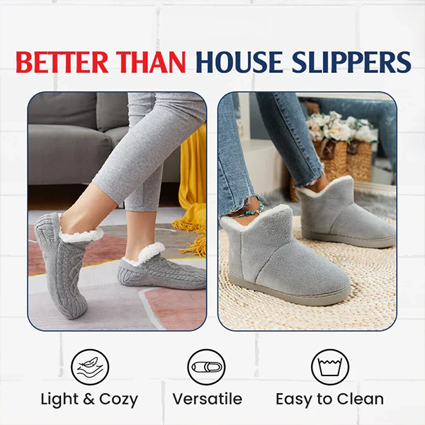 Avaleric® Fleece-Lined Non-Slip Thermal Slippers Socks