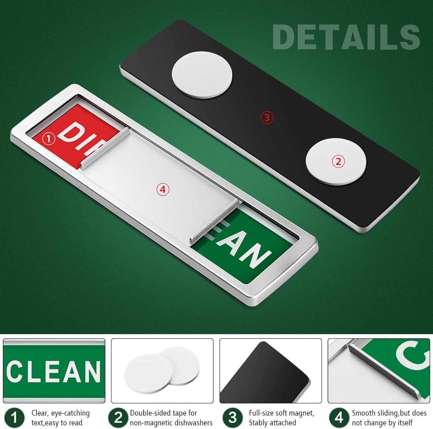 Avaleric® Dishwasher Magnet Clean Dirty Sign