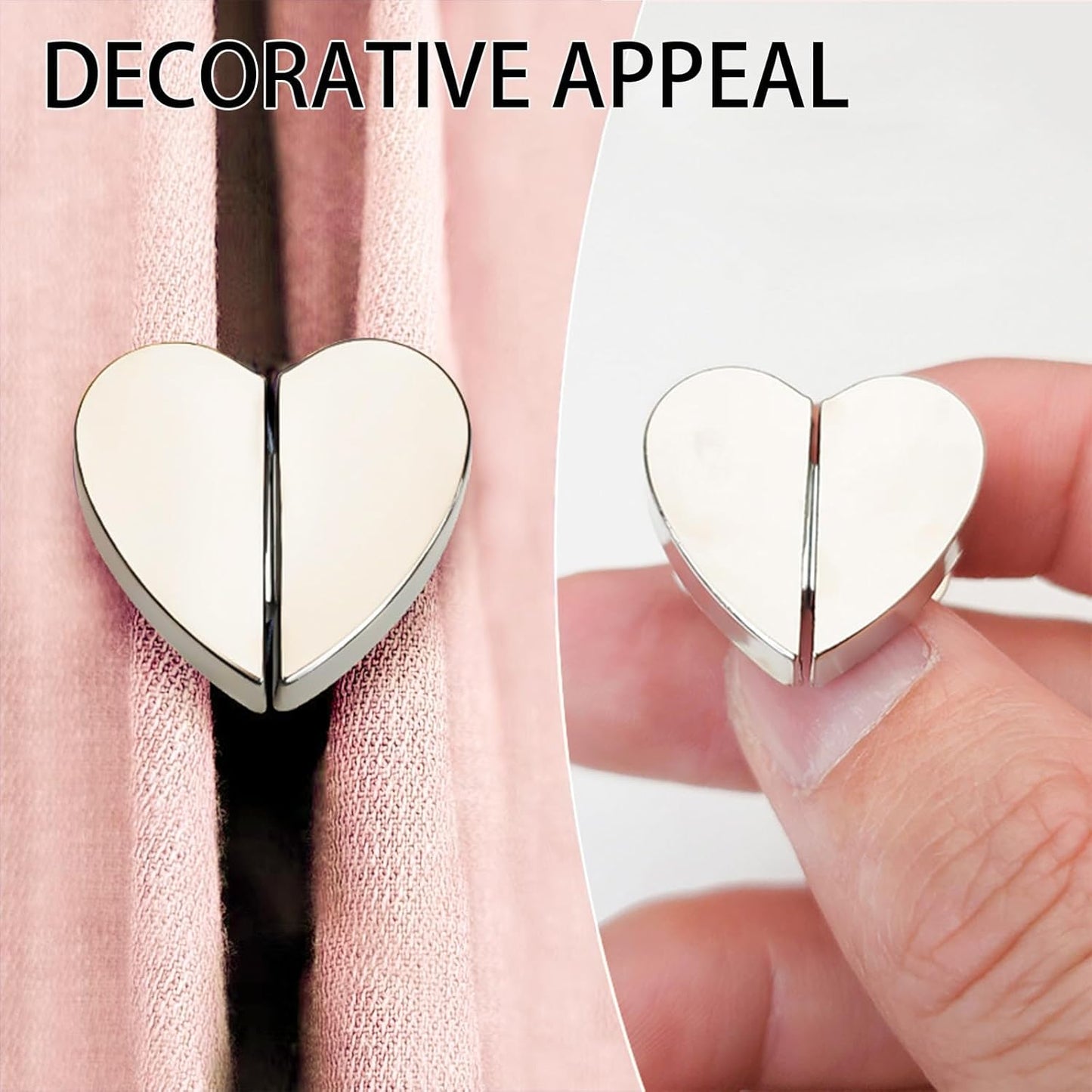 Avaleric® Magnetic Snap Heart-shaped Curtain Buckle