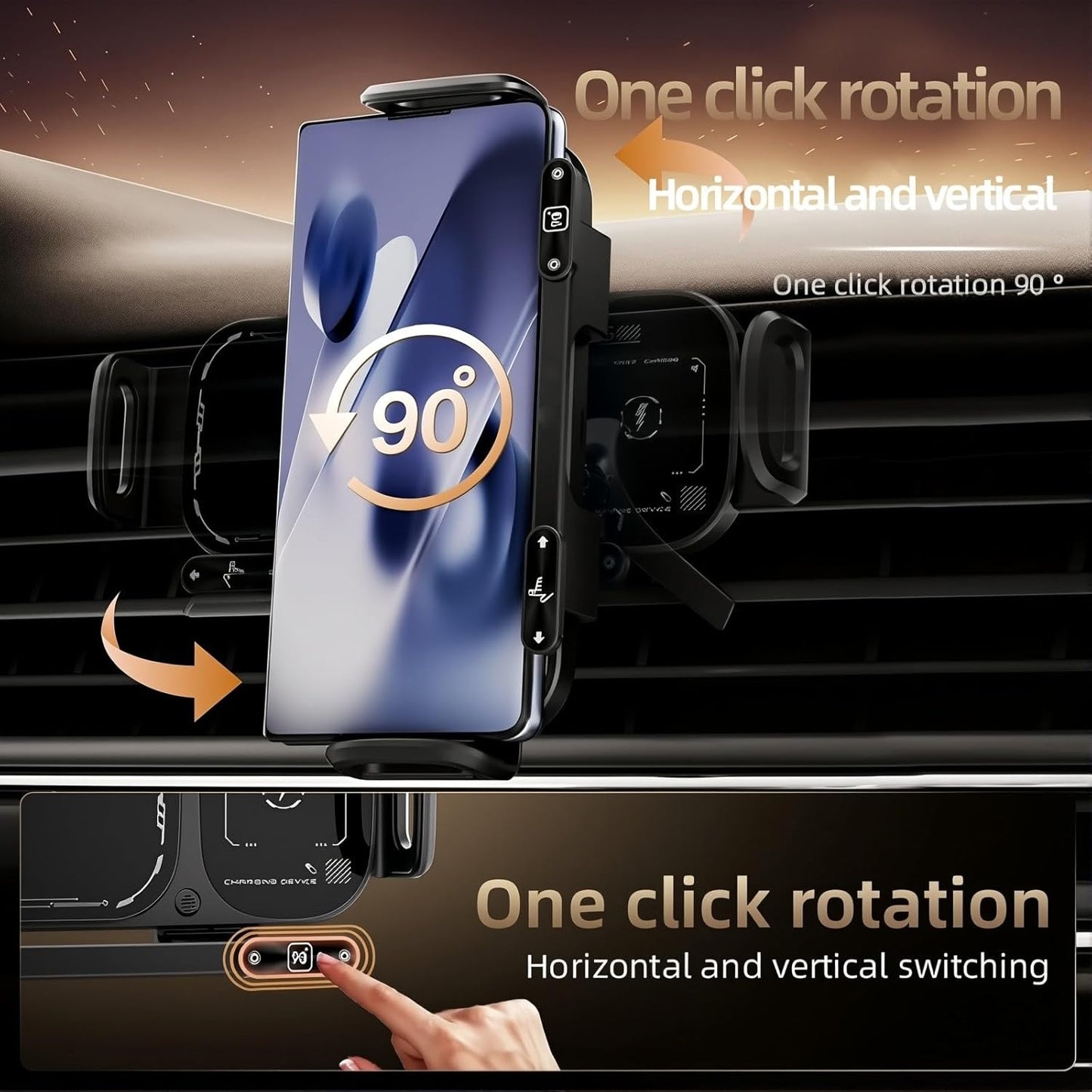 Avaleric® Wireless Charging Rotating Car Mount