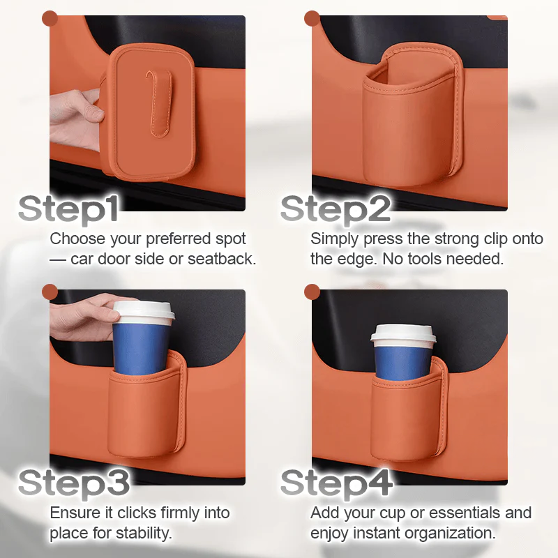 Avaleric® Universal Clip-On Car Door Side Cup Holder & Organizer