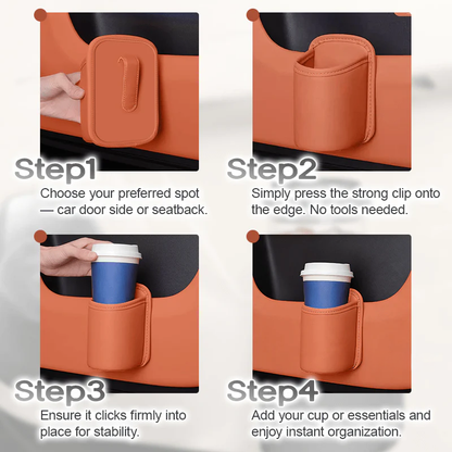 Avaleric® Universal Clip-On Car Door Side Cup Holder & Organizer