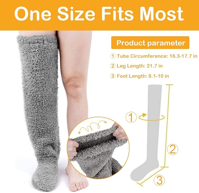 Avaleric® Over Knee Lightweight Fuzzy Socks
