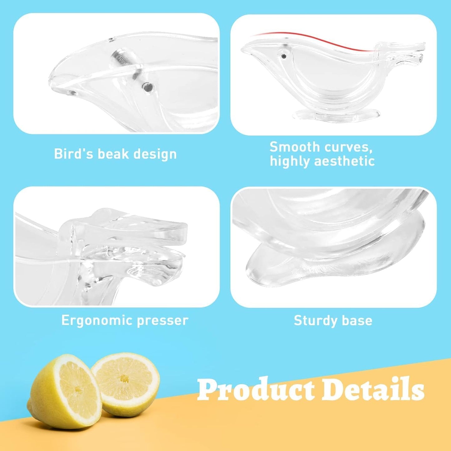 Avaleric® Acrylic Manual Lemon Slice Squeezer