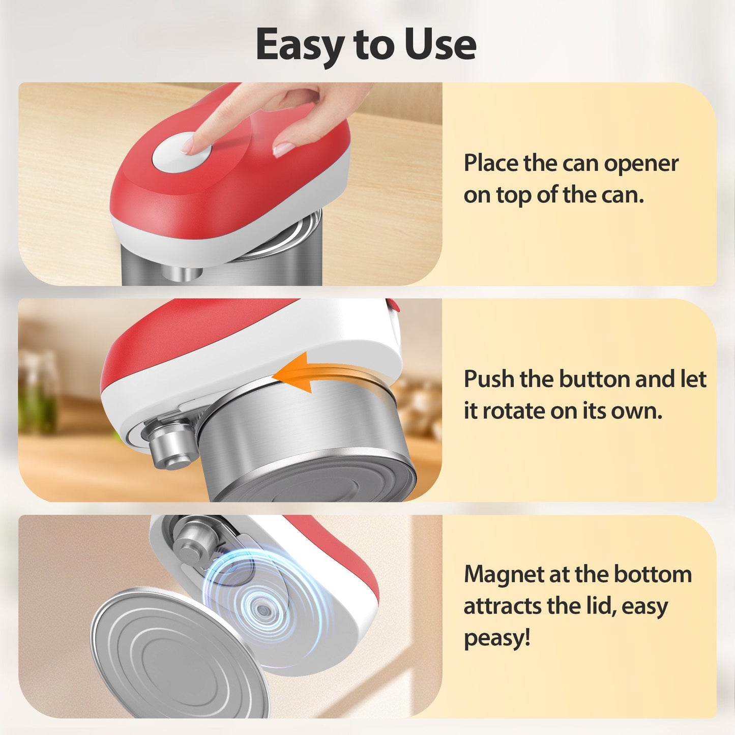 Avaleric® One-Touch Automatic Battery-Operated Hands-Free Can Opener