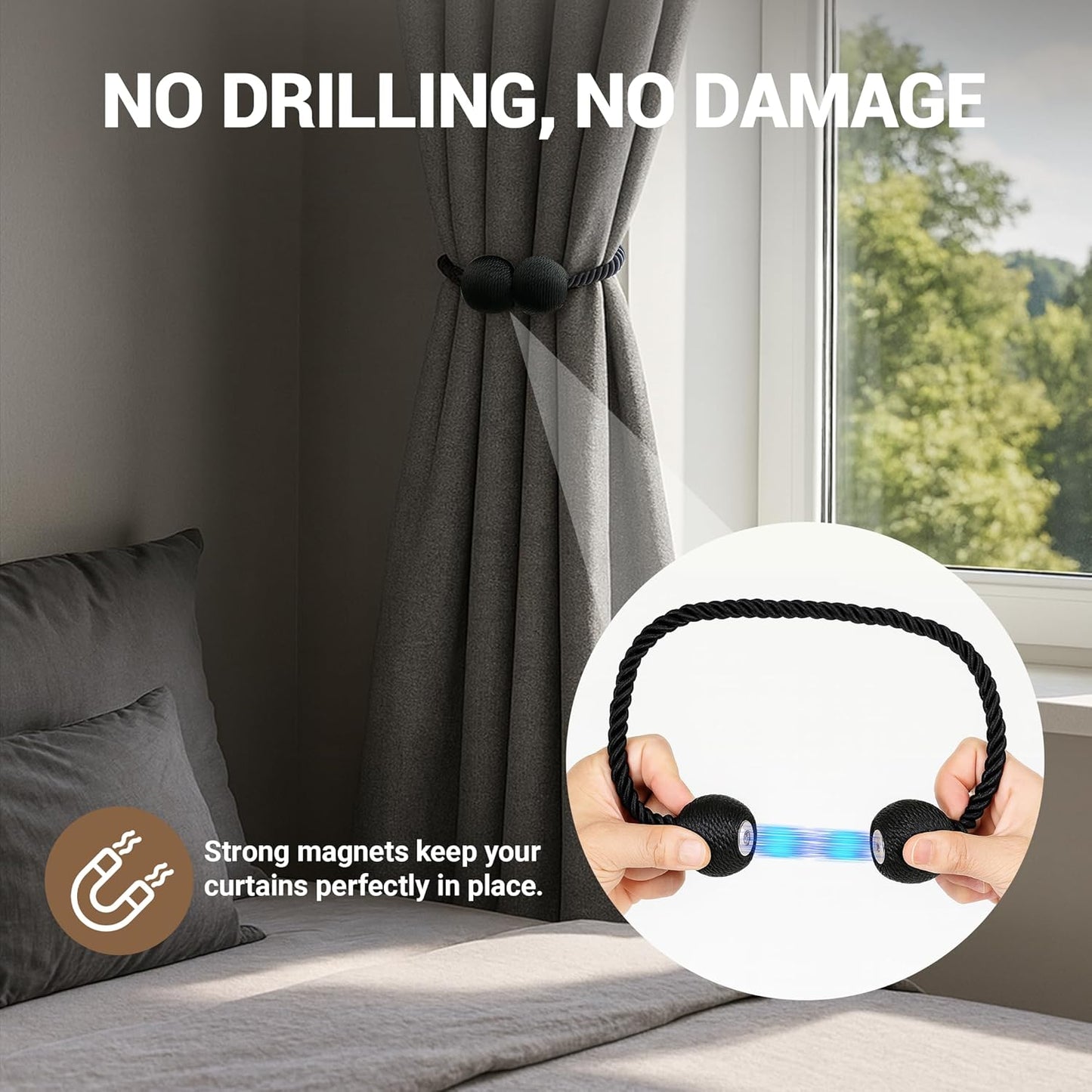 Avaleric® Magnetic Curtain Tiebacks ❤️