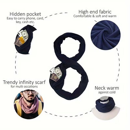 Avaleric® Infinity Scarf with Zipper Pocket