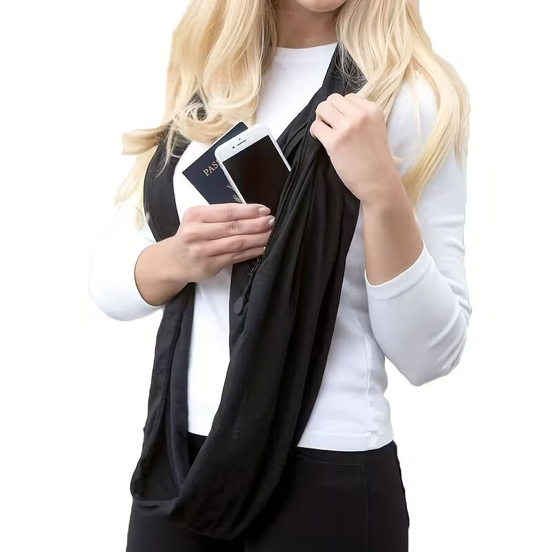 Avaleric® Infinity Scarf with Zipper Pocket
