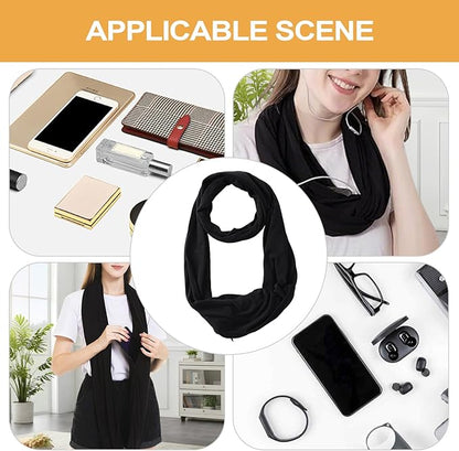 Avaleric® Infinity Scarf with Zipper Pocket